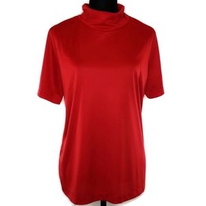 Blair red, short sleeve, high neck shirt - Size 14